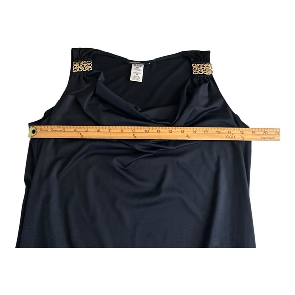 CARMEN MARC VALVO Swim Dress Women's Sz M Black Ruched Beach Resort Cruise - Picture 8 of 13